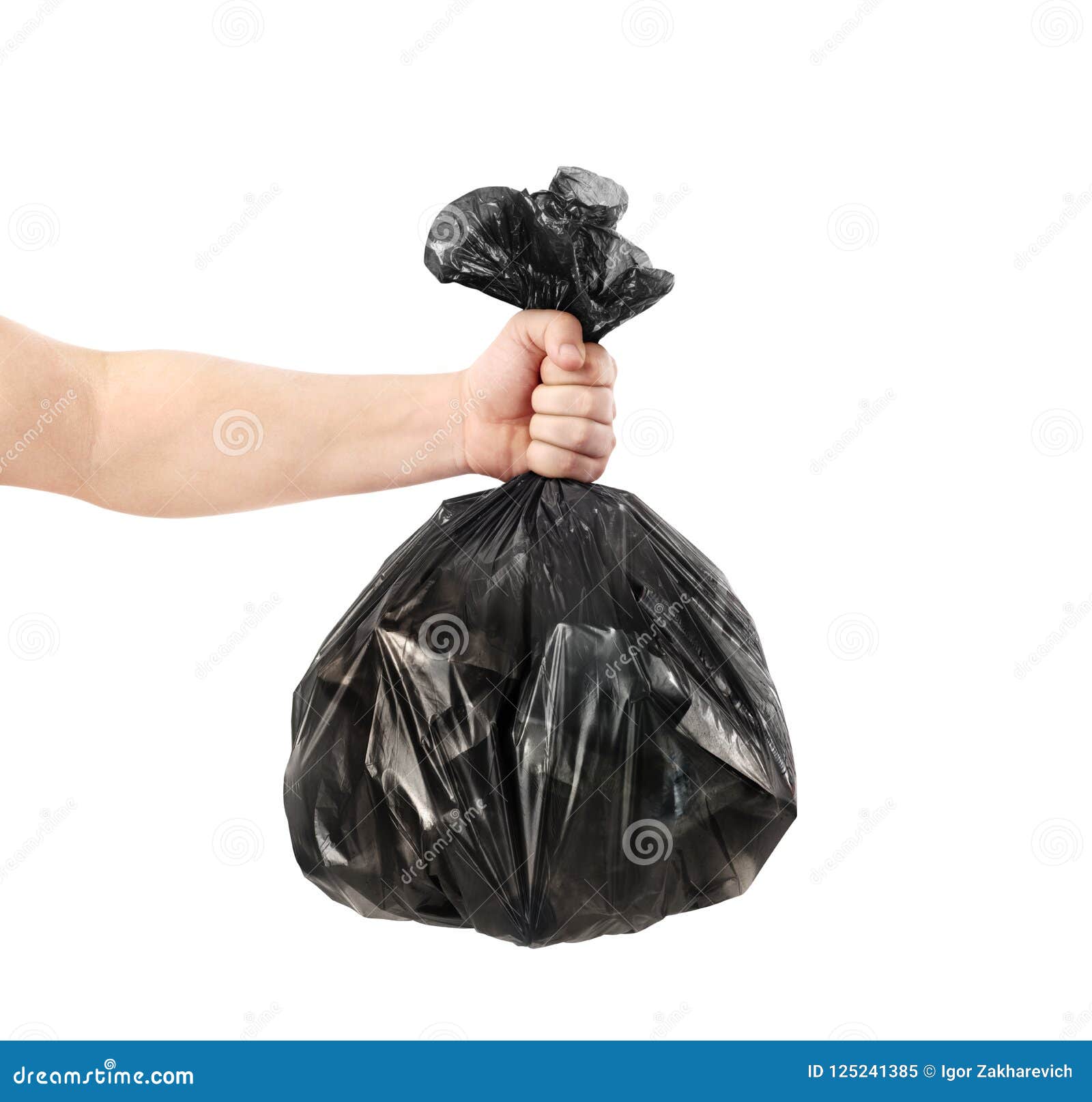 Hand throws a garbage bag stock image. Image of disposal 125241385