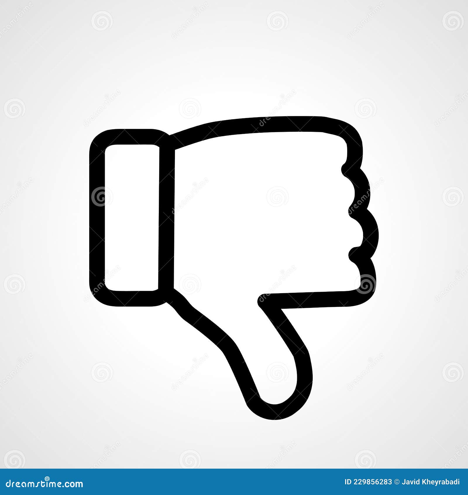 hand thumb down, dislike line icon. dislike linear outline icon