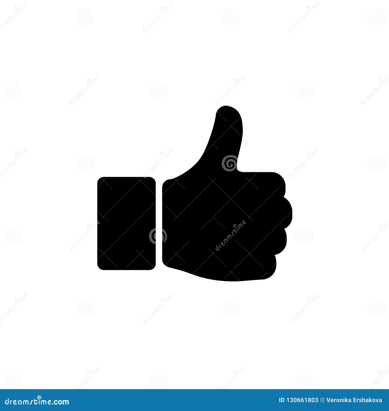 hand thumb up icon in flat style. yes 