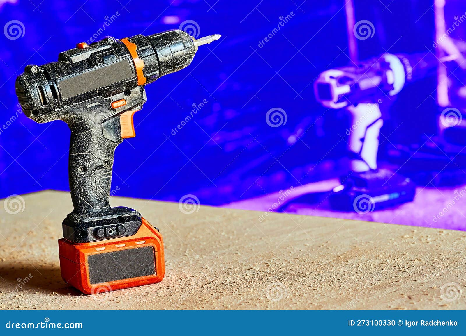 Electric Drill screwdriver on a Plywood Wooden Surface with Sawdust in Workshop Stock Photo Image of carpentry motivation 273100330