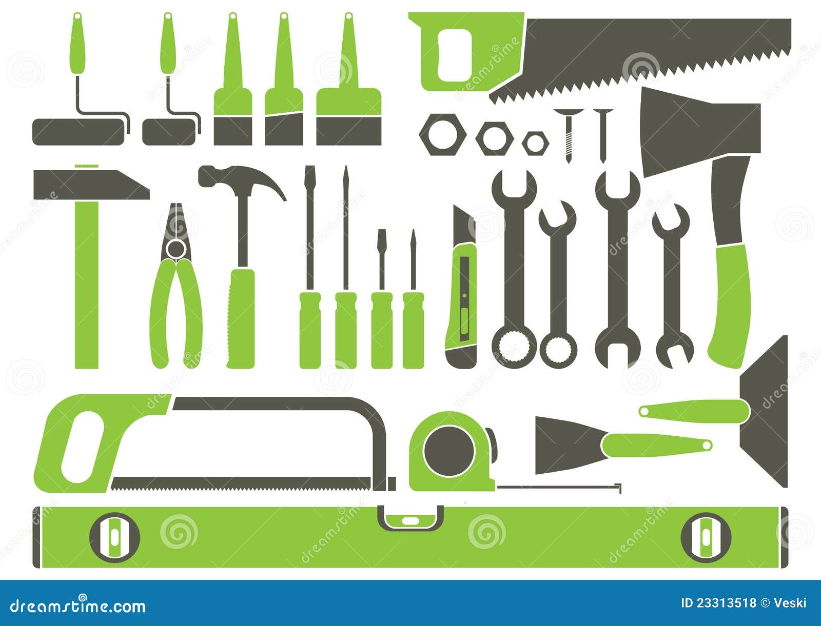 Hand tools stock vector. Illustration of tool, roller 23313518