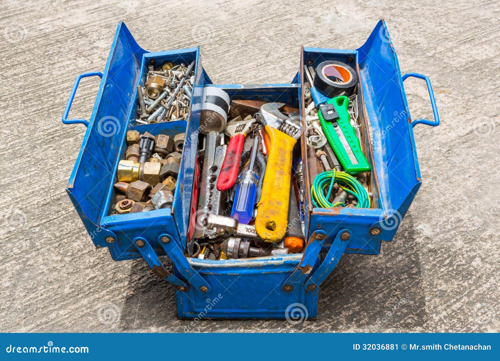 Hand Tools in box stock image. Image of hand, hammer 32036881