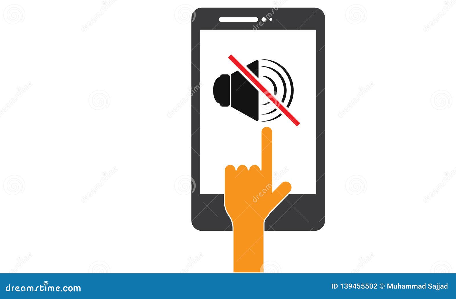 hand touch android mobile phone - please mute your mobile phone , silent mobile phone, volume off icon