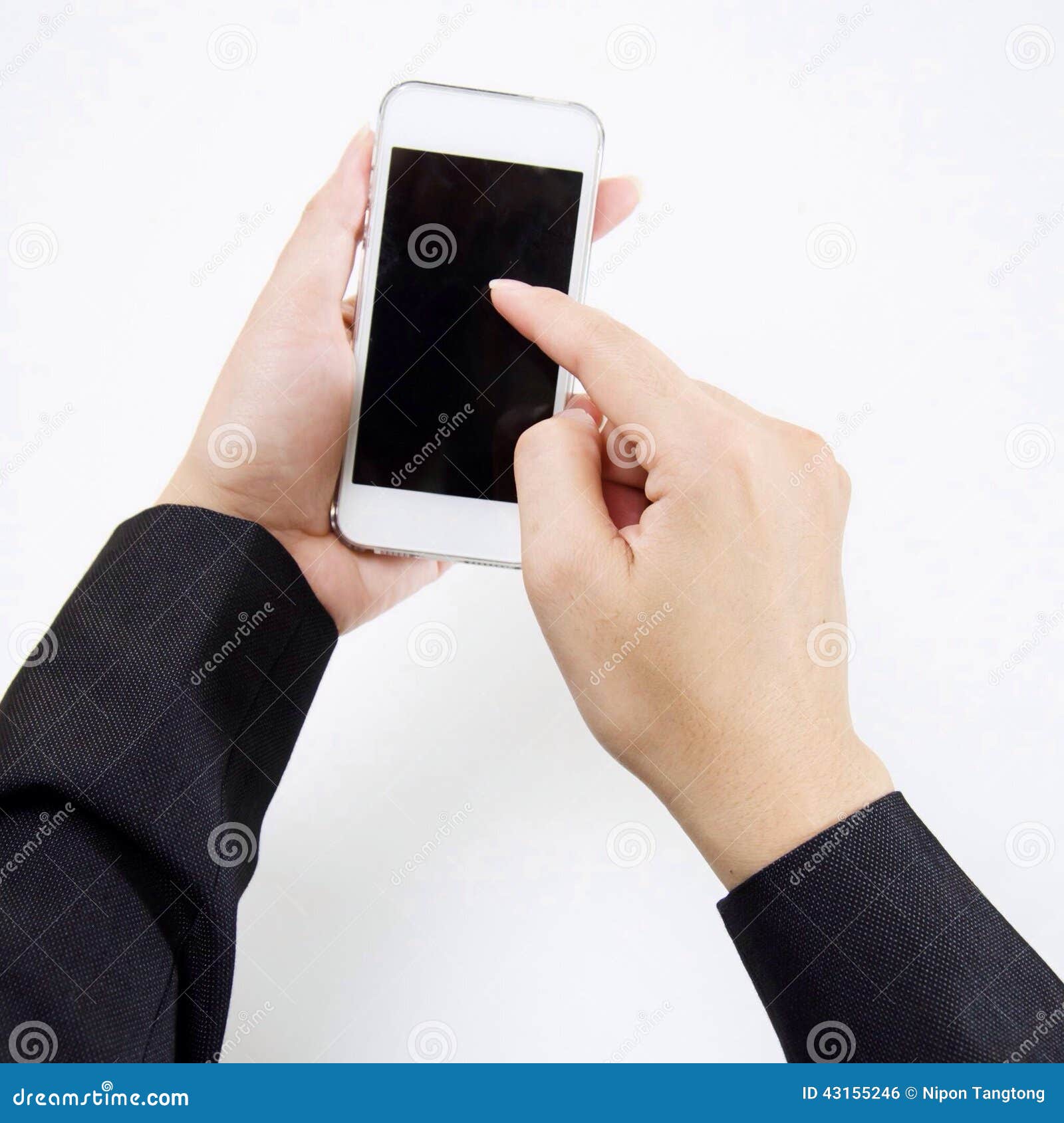 Hand Touch Screen on Mobile Stock Photo Image of mobile, touch 43155246