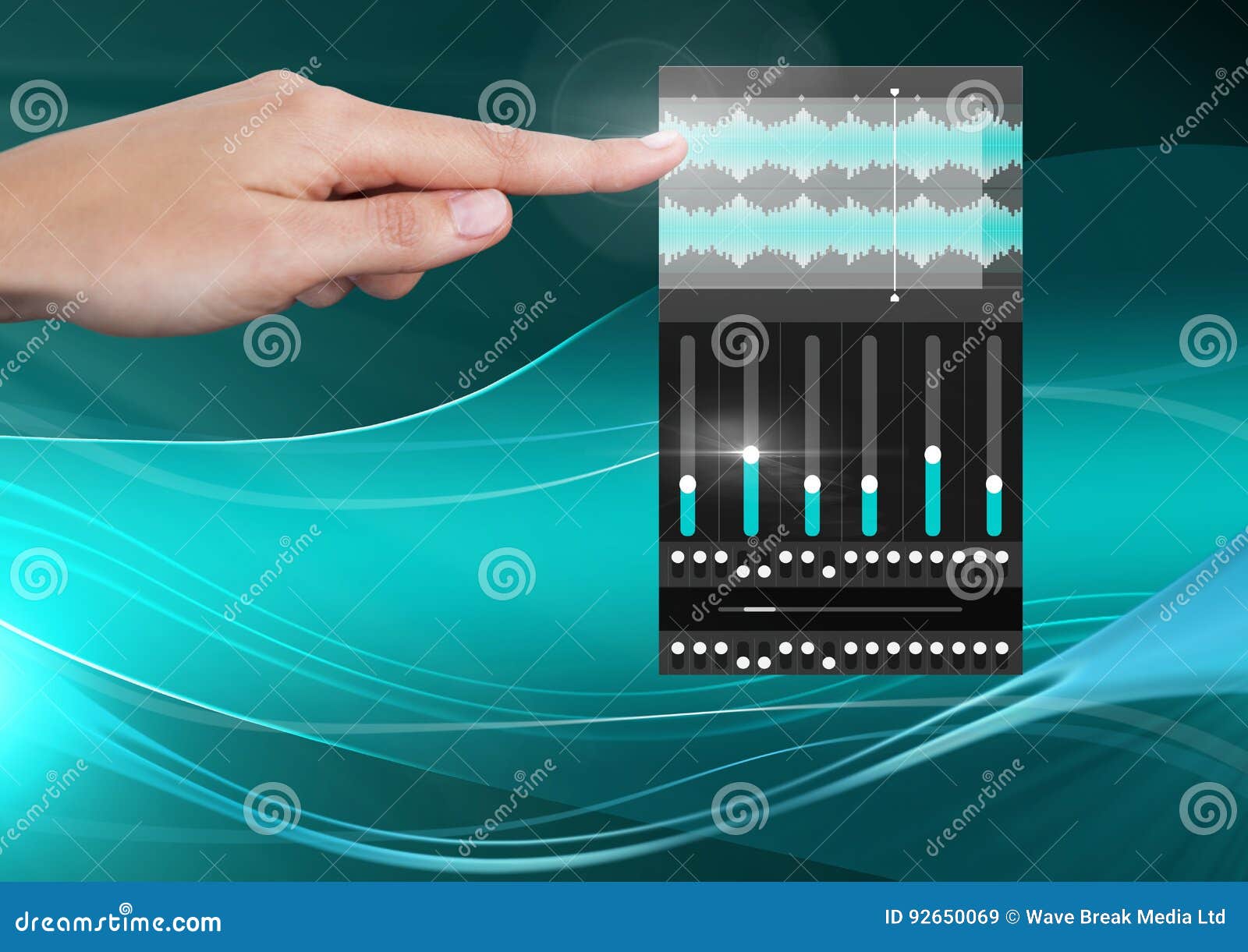 Hand Touching Sound Music and Audio Production Engineering Equalizer