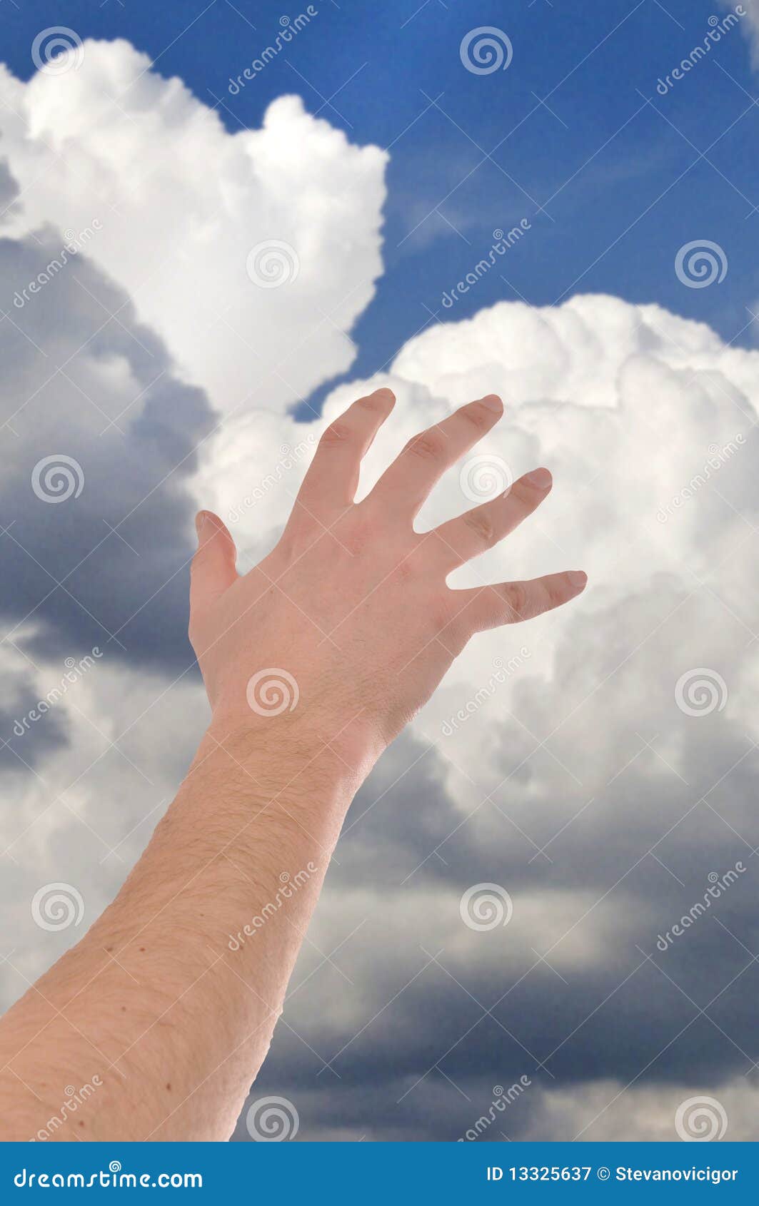 Hand toward the sky stock image. Image of message, church 13325637