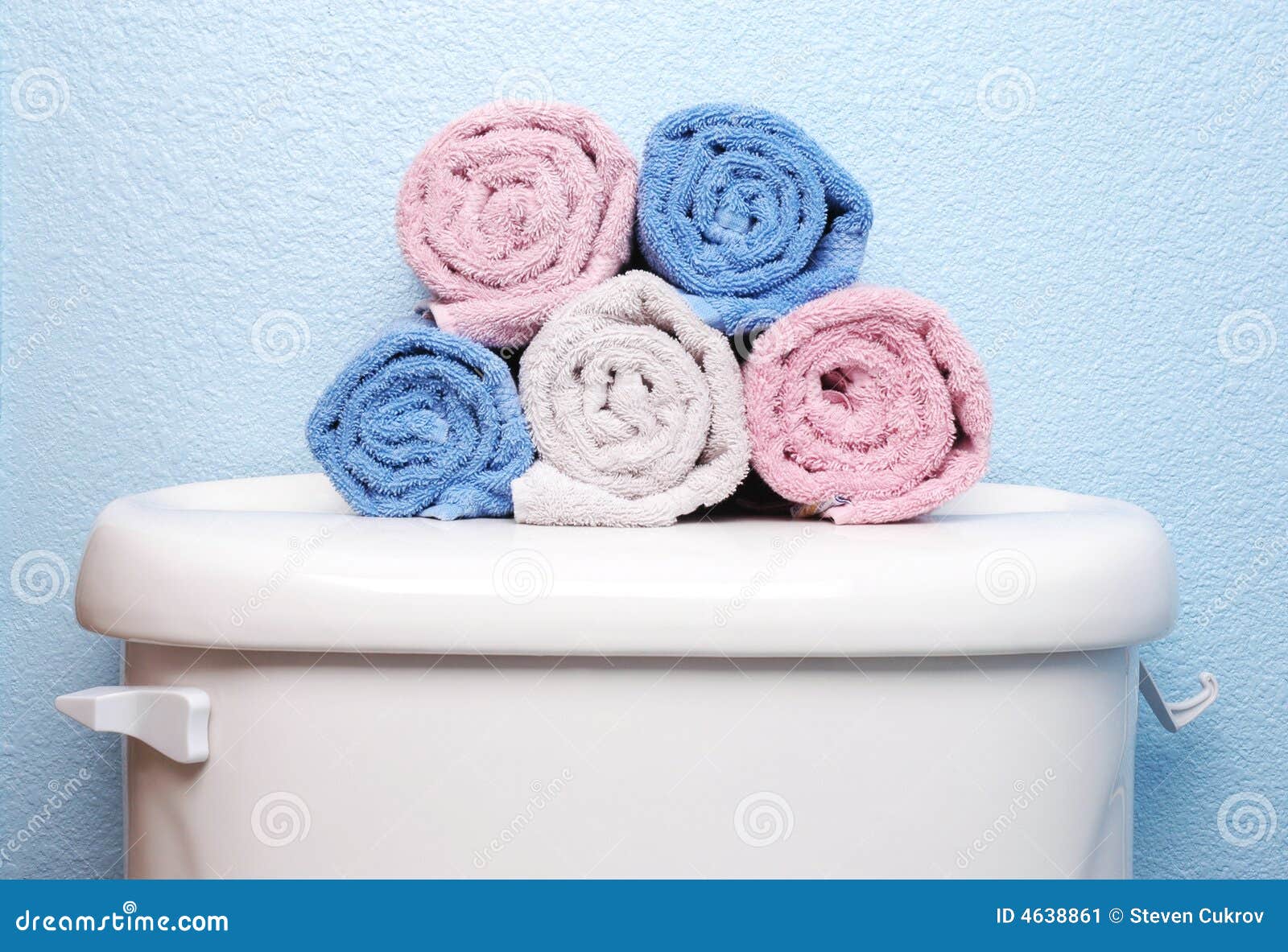 Hand Towels on Toilet Tank stock image. Image of commode 4638861