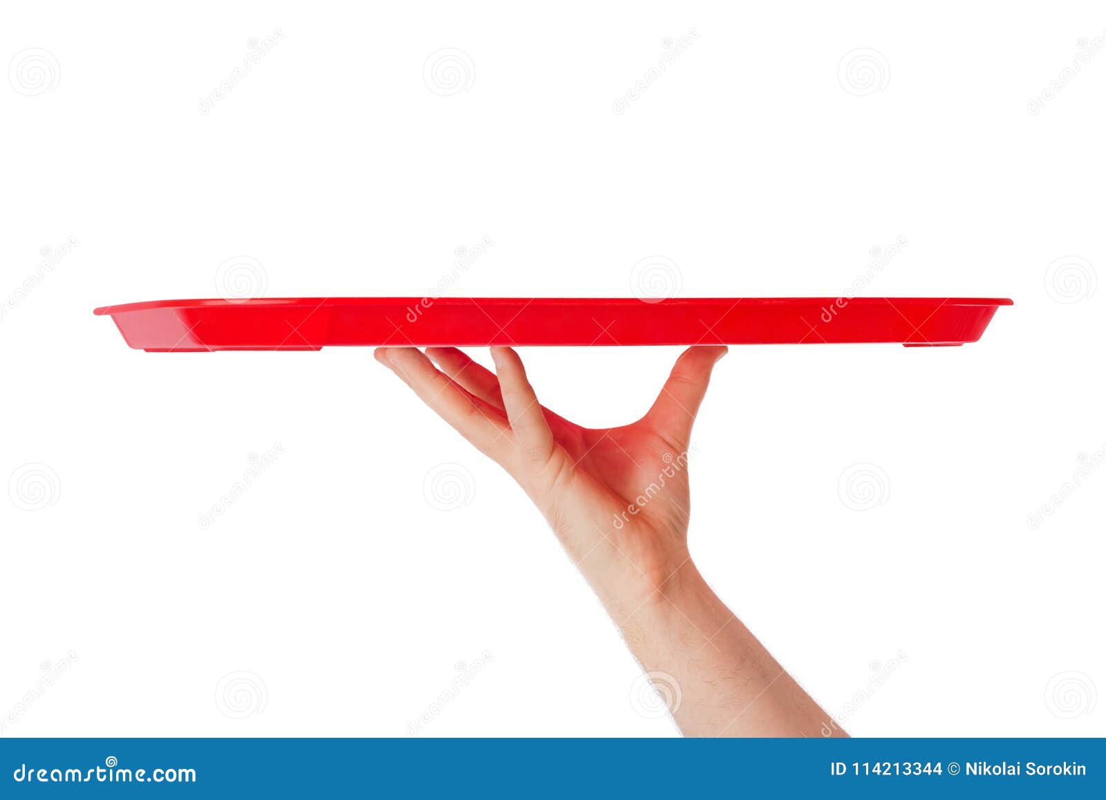 Hand with tray stock photo. Image of board, blank, dinner - 114213344