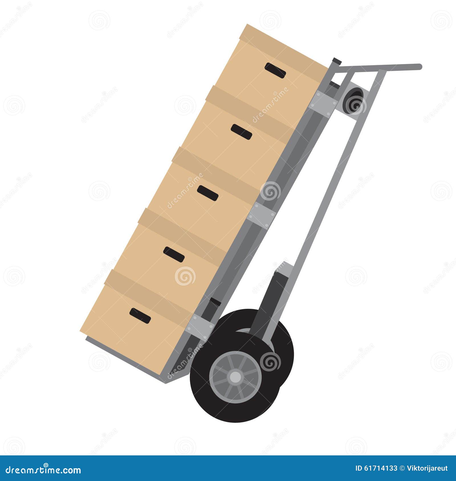 Hand truck with boxes stock illustration. Illustration of pack 61714133