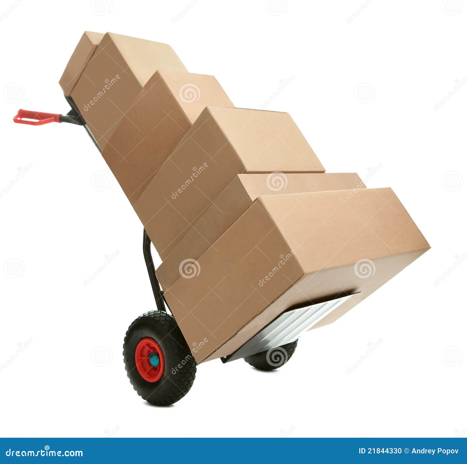 Hand Truck with Cardboard Boxes Stock Photo Image of container