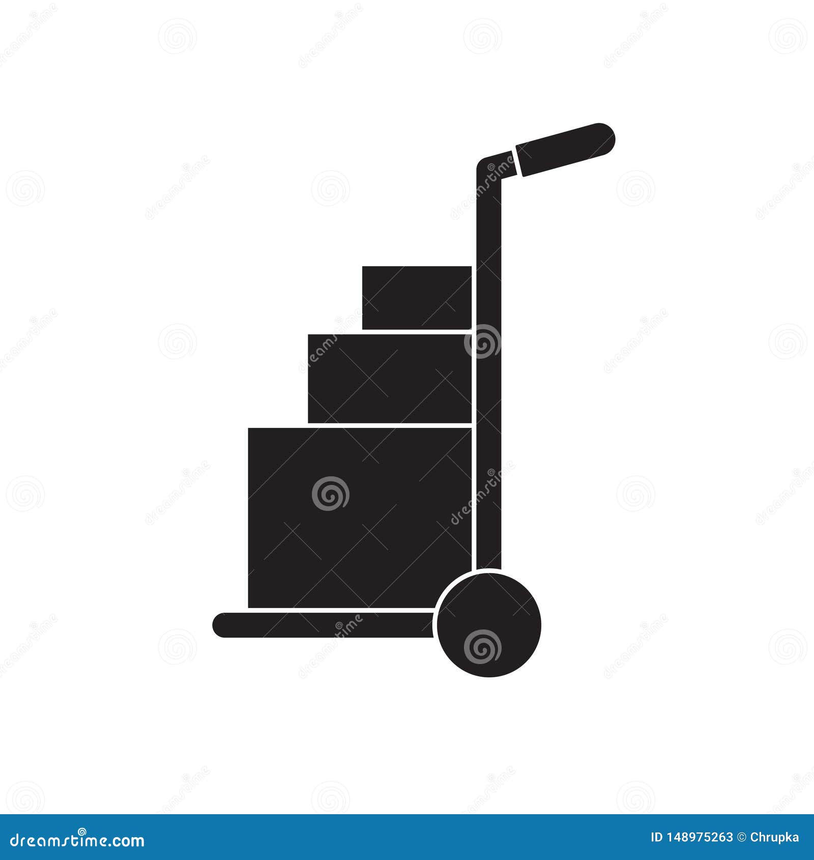 Hand truck icon stock vector. Illustration of deliver 148975263
