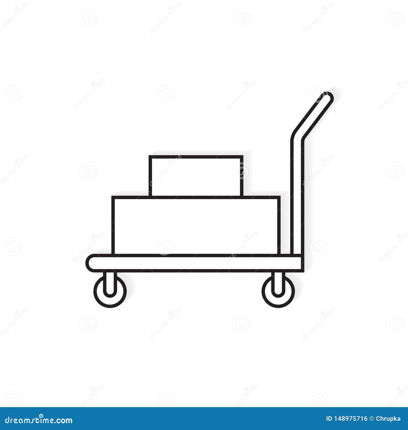 Hand truck icon stock vector. Illustration of retail 148975716