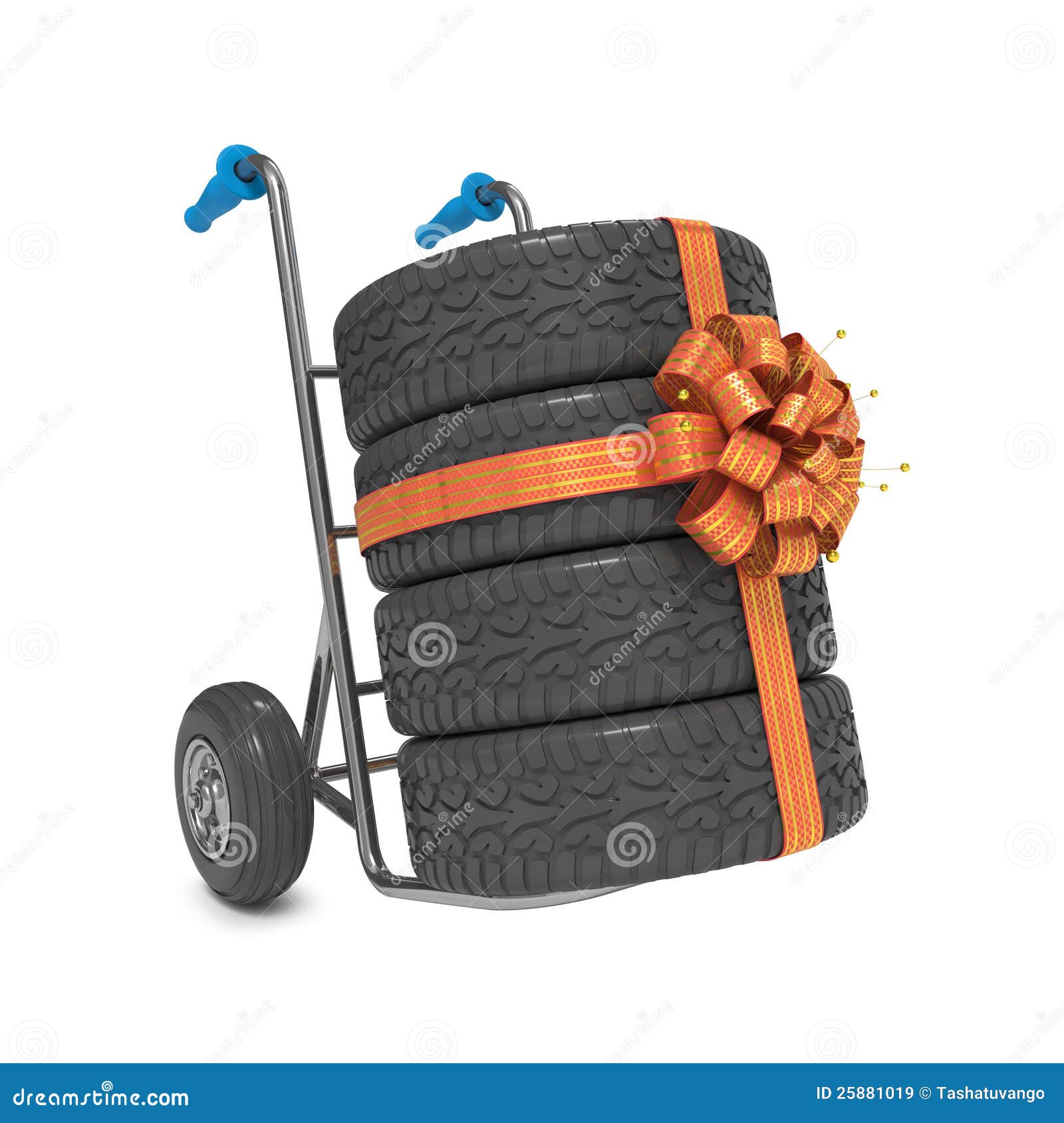 Hand Truck with Tires stock illustration. Illustration of relocation