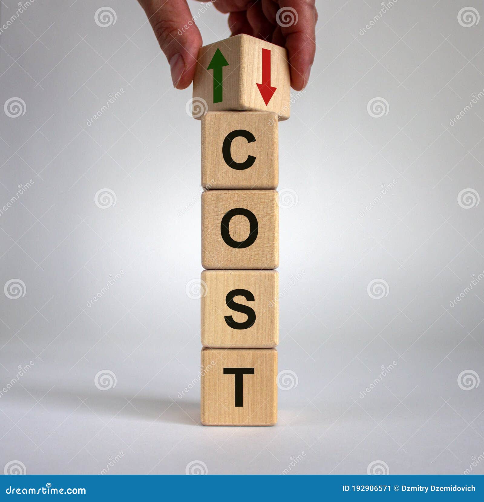 Hand is Turning a Cube and Changes the Direction of an Arrow