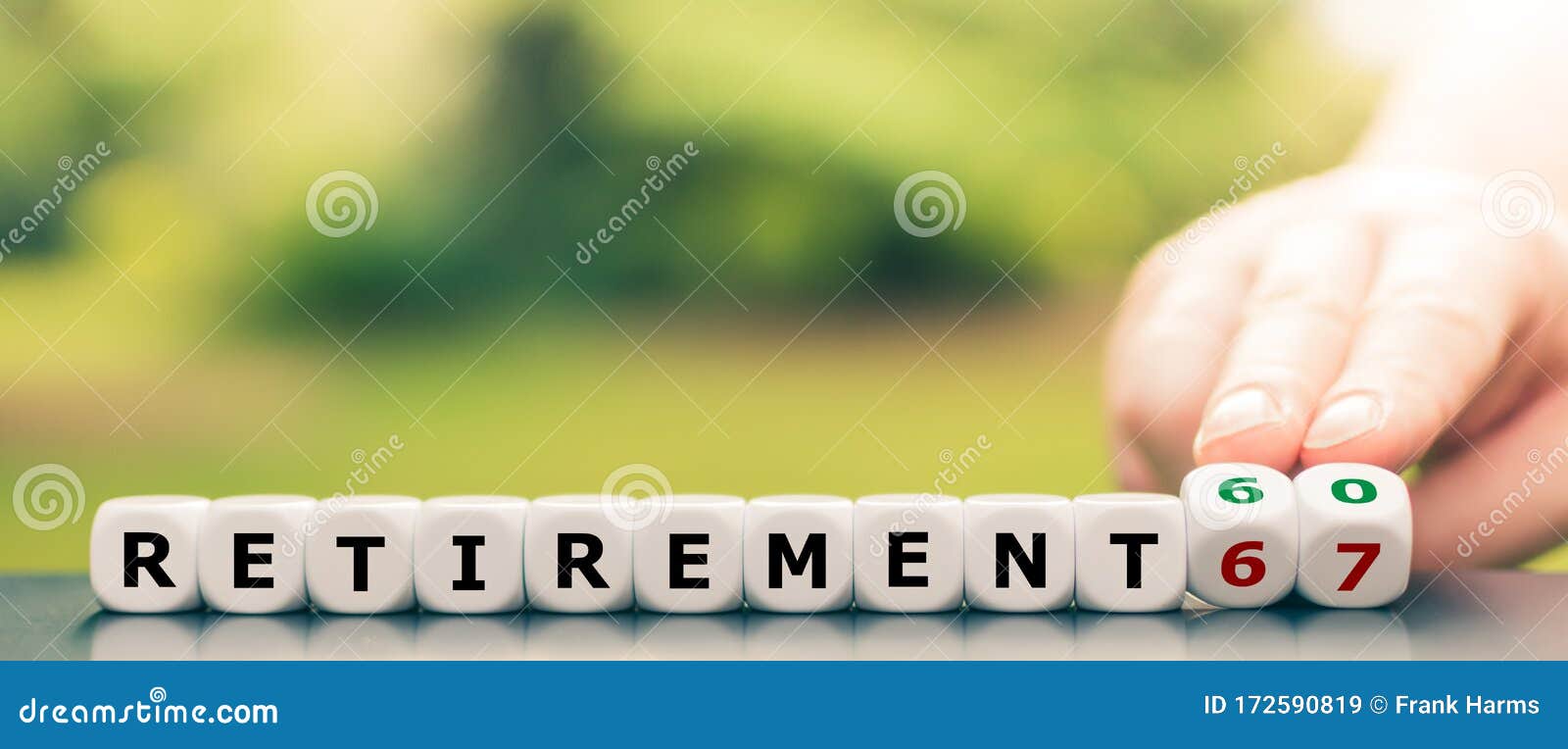 Hand Turns Dice And Changes The Expression <code>retirement 67</code> To