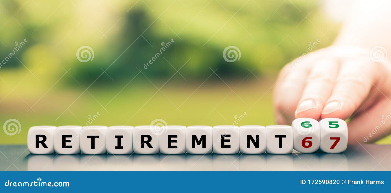 Hand Turns Dice And Changes The Expression <code>retirement 67</code> To