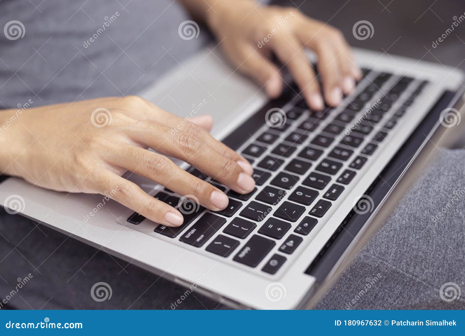 hand typing on computer keyboard.business and technology 