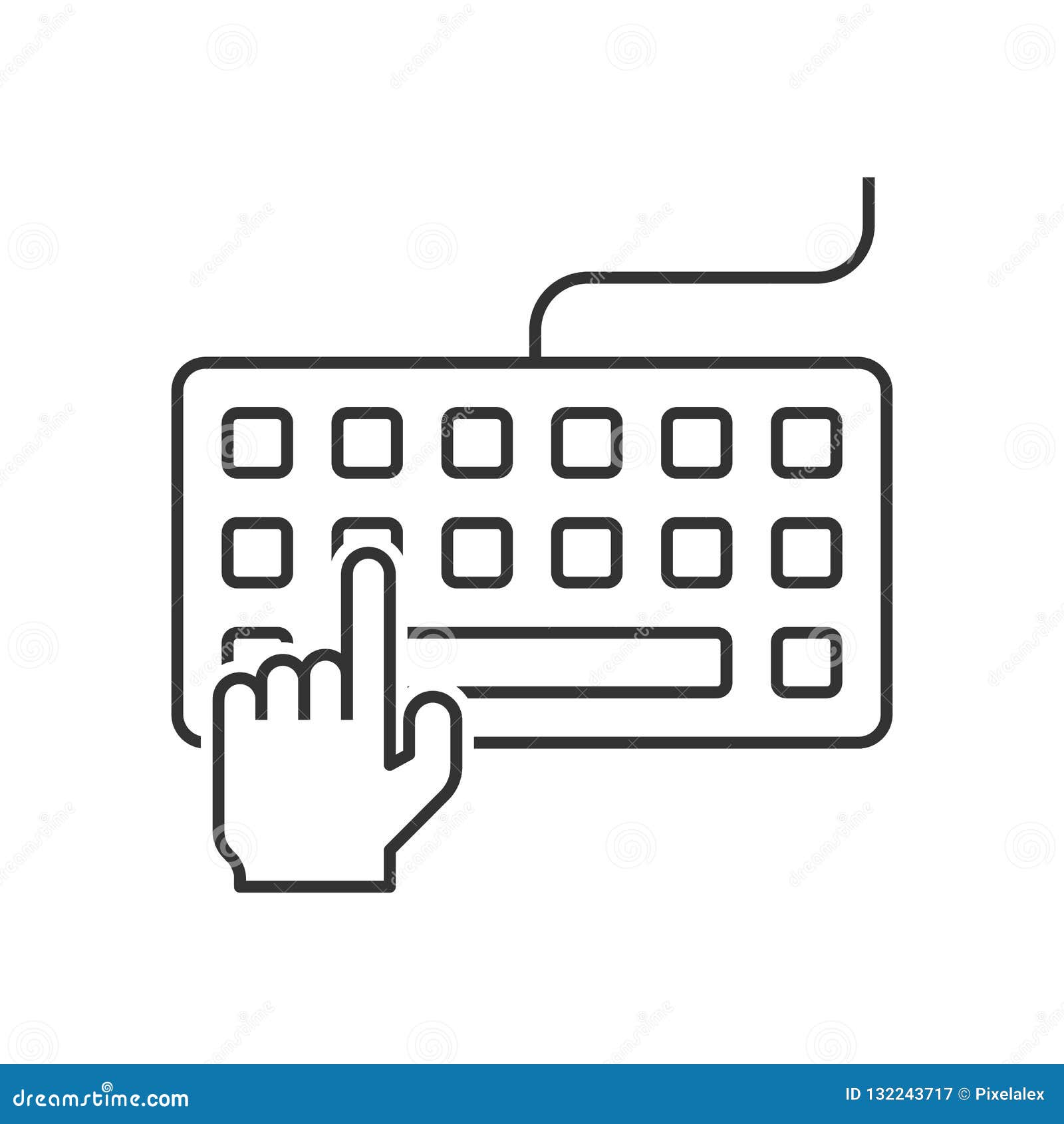 Hand typing on keyboard stock vector. Illustration of people 132243717