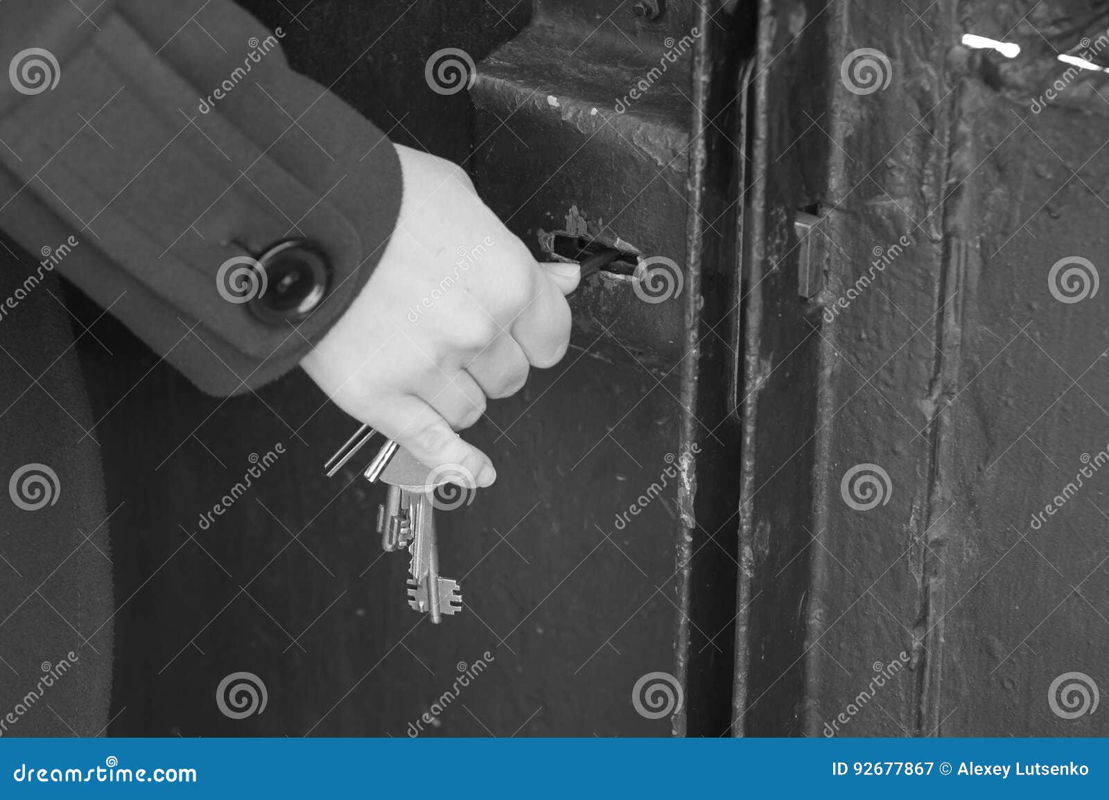 Hand Use the Key for Unlocking Door. Stock Image Image of lock, entrance 92677867