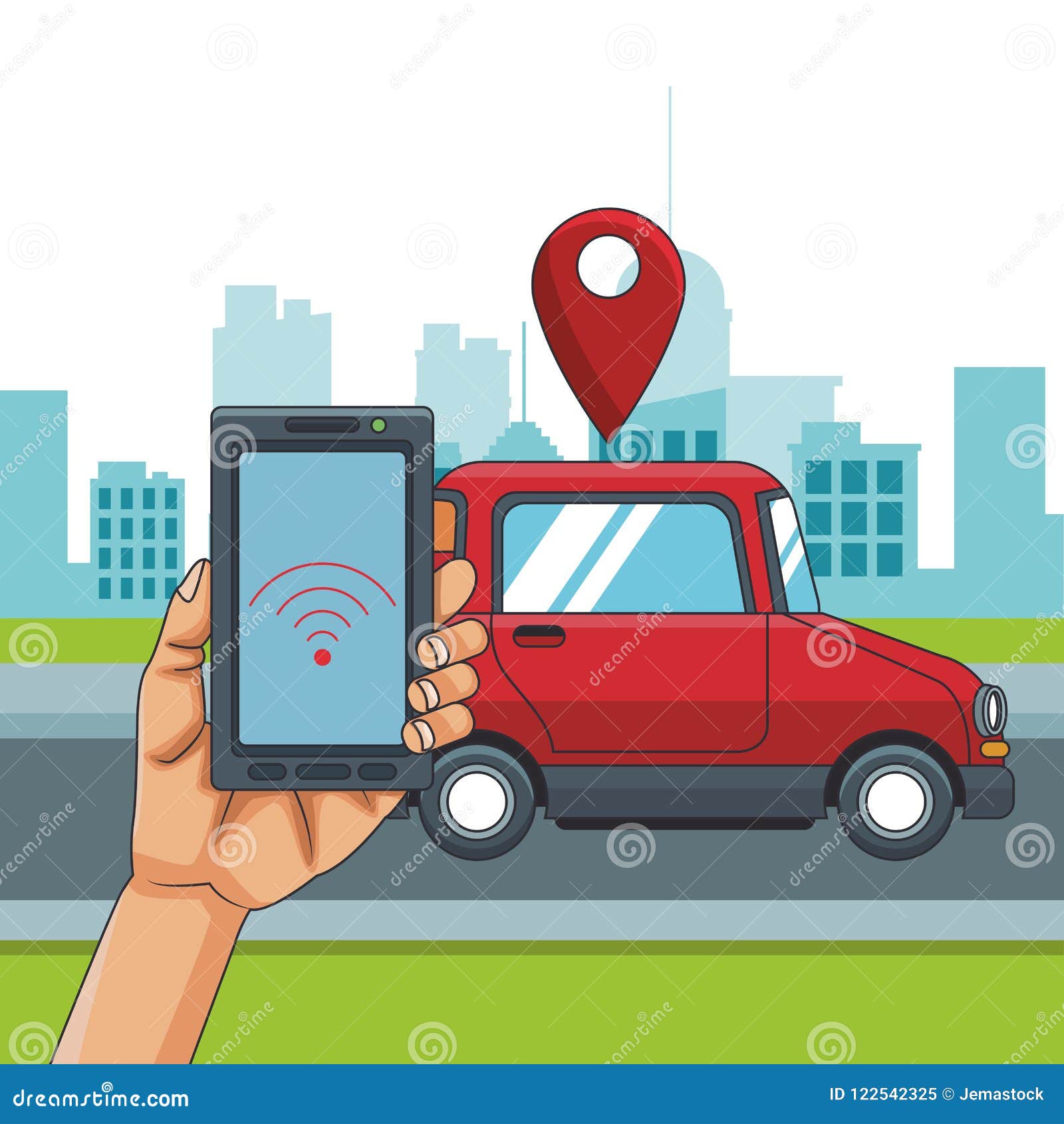 GPS car tracking stock vector. Illustration of track - 122542325