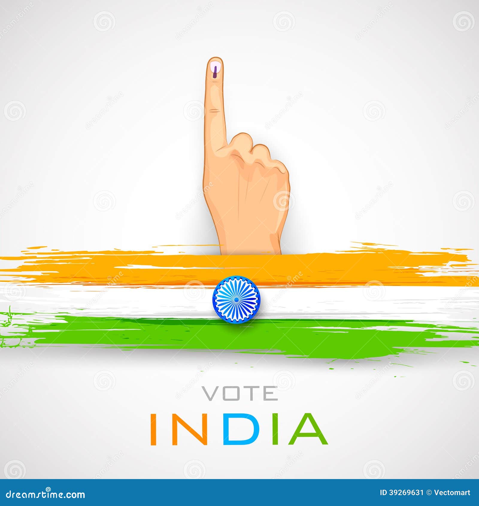 Hand With Voting Sign Of India Stock Vector - Image: 39269631