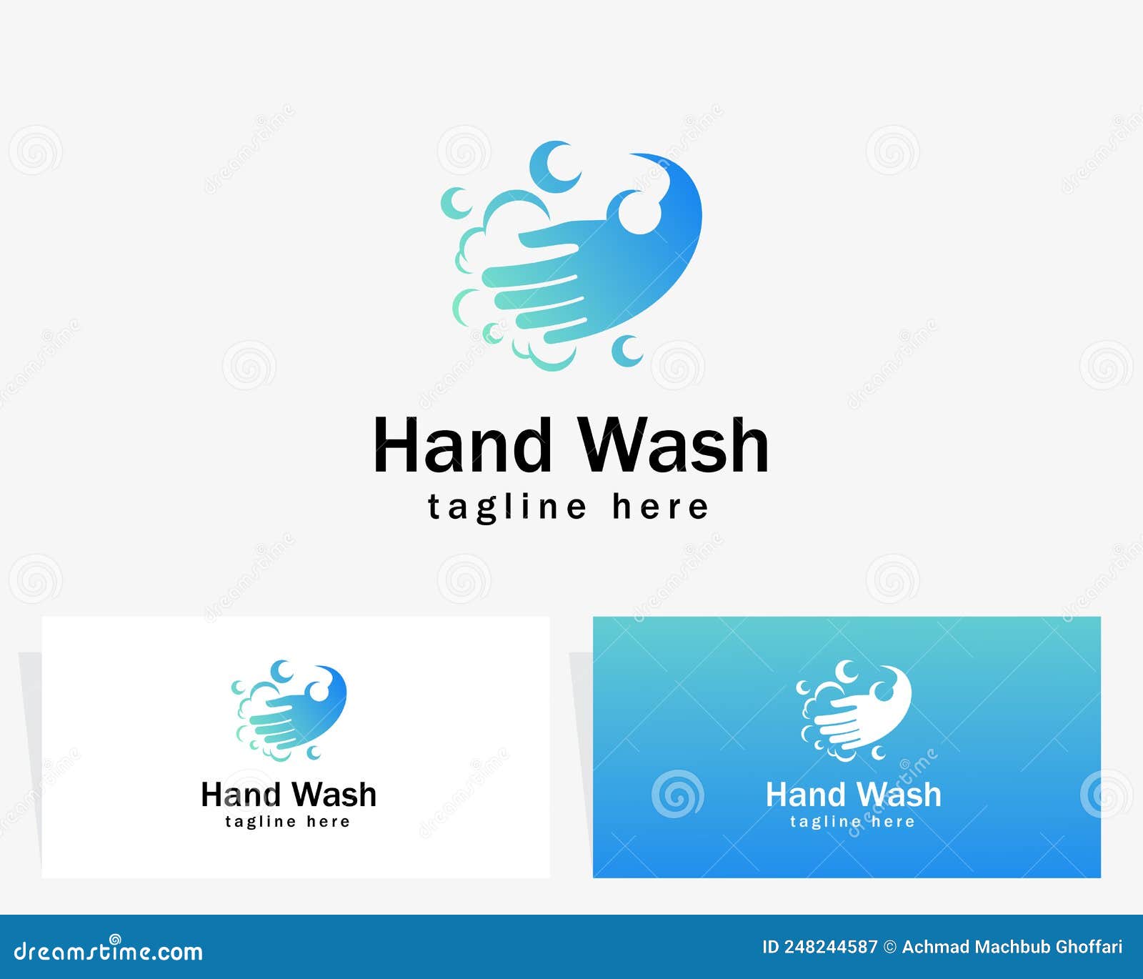 Hand Wash Logo Creative Design Concept Care Soap Stock Illustration