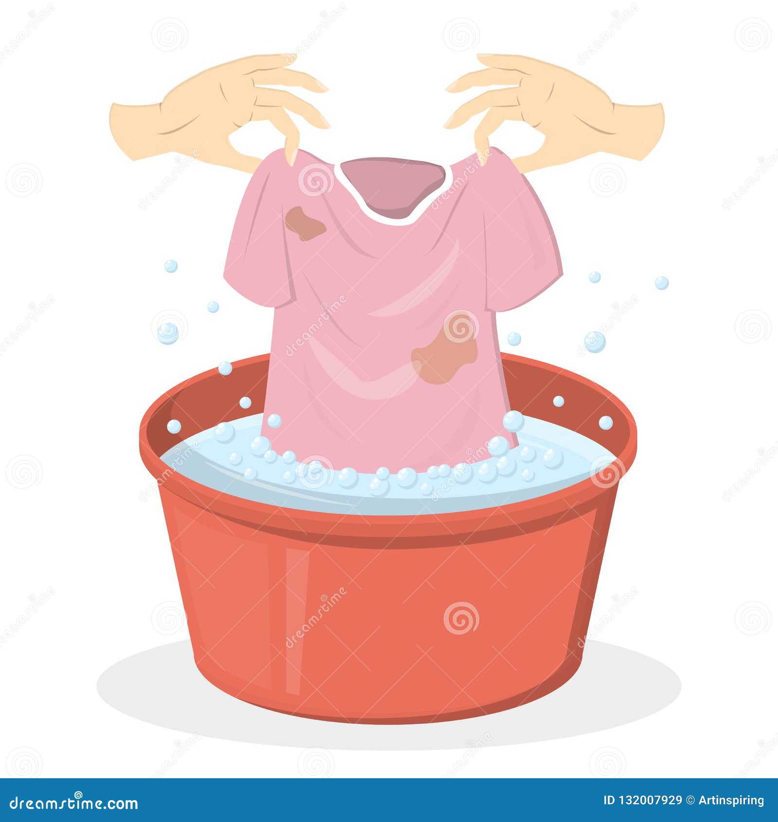 Hand Washing Laundry in a Bucket