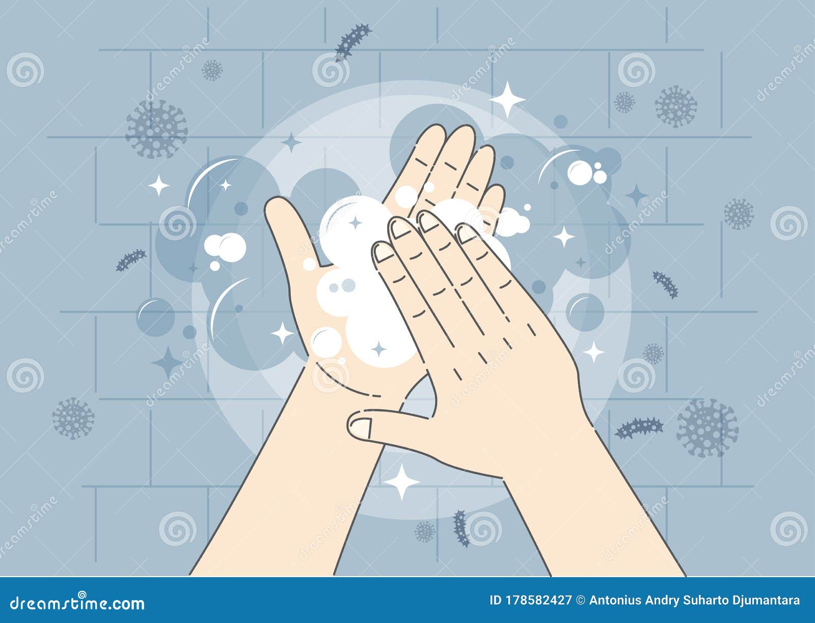 Hand washing flat design stock vector. Illustration of artwork 178582427