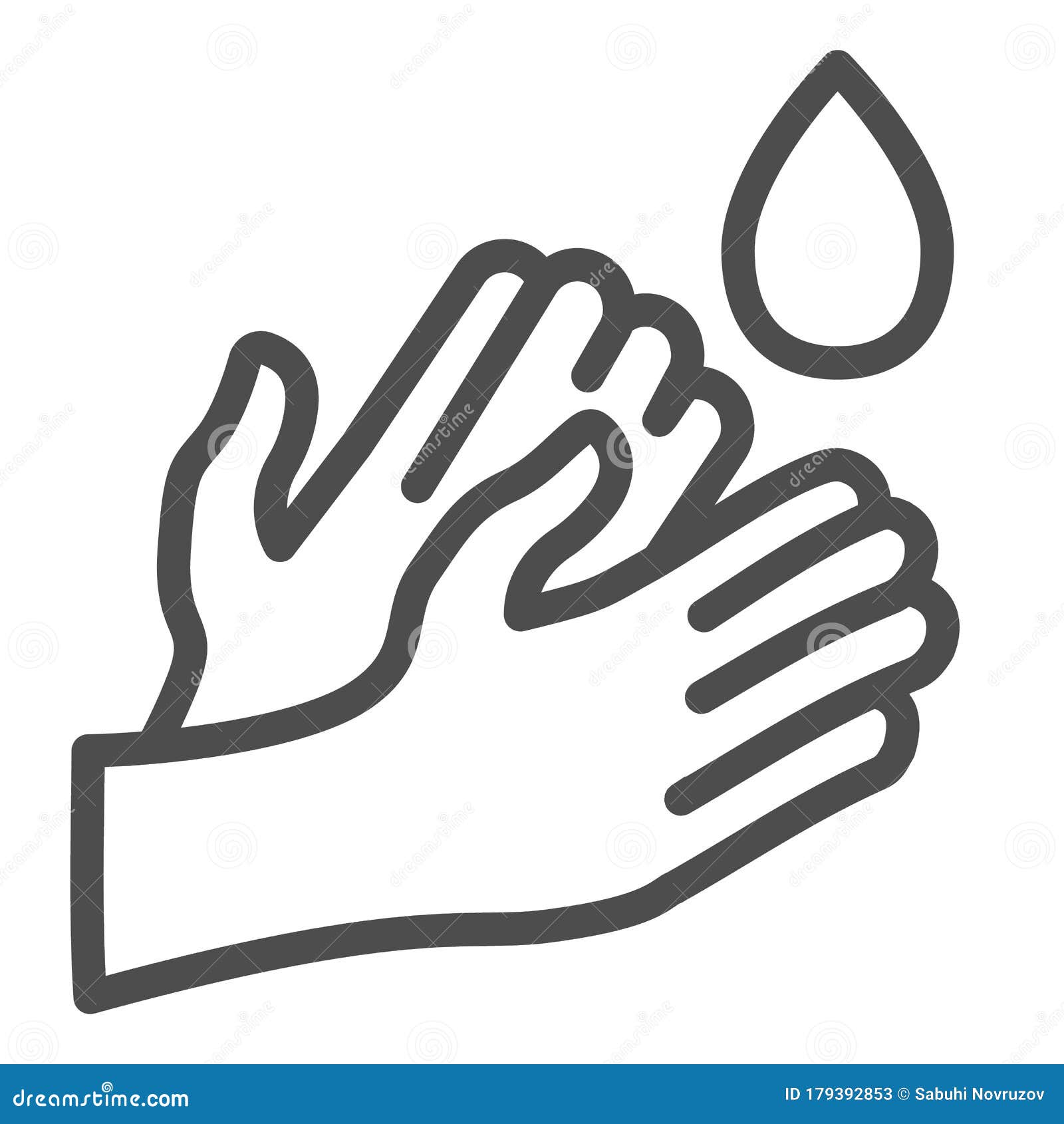 Hand Washing Line Icon Hygiene  Protection Outline Style 