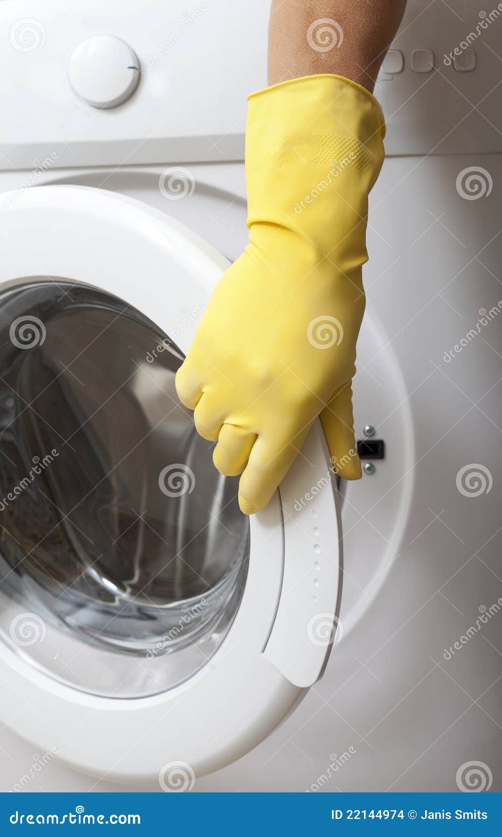 Hand and washing machine. stock photo. Image of glove 22144974