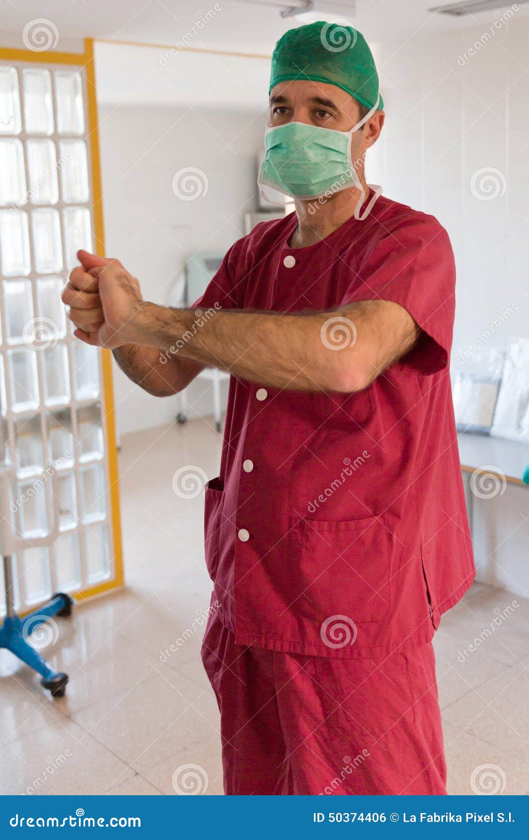 Hand washing surgeon stock photo. Image of scrubs, caucasian 50374406