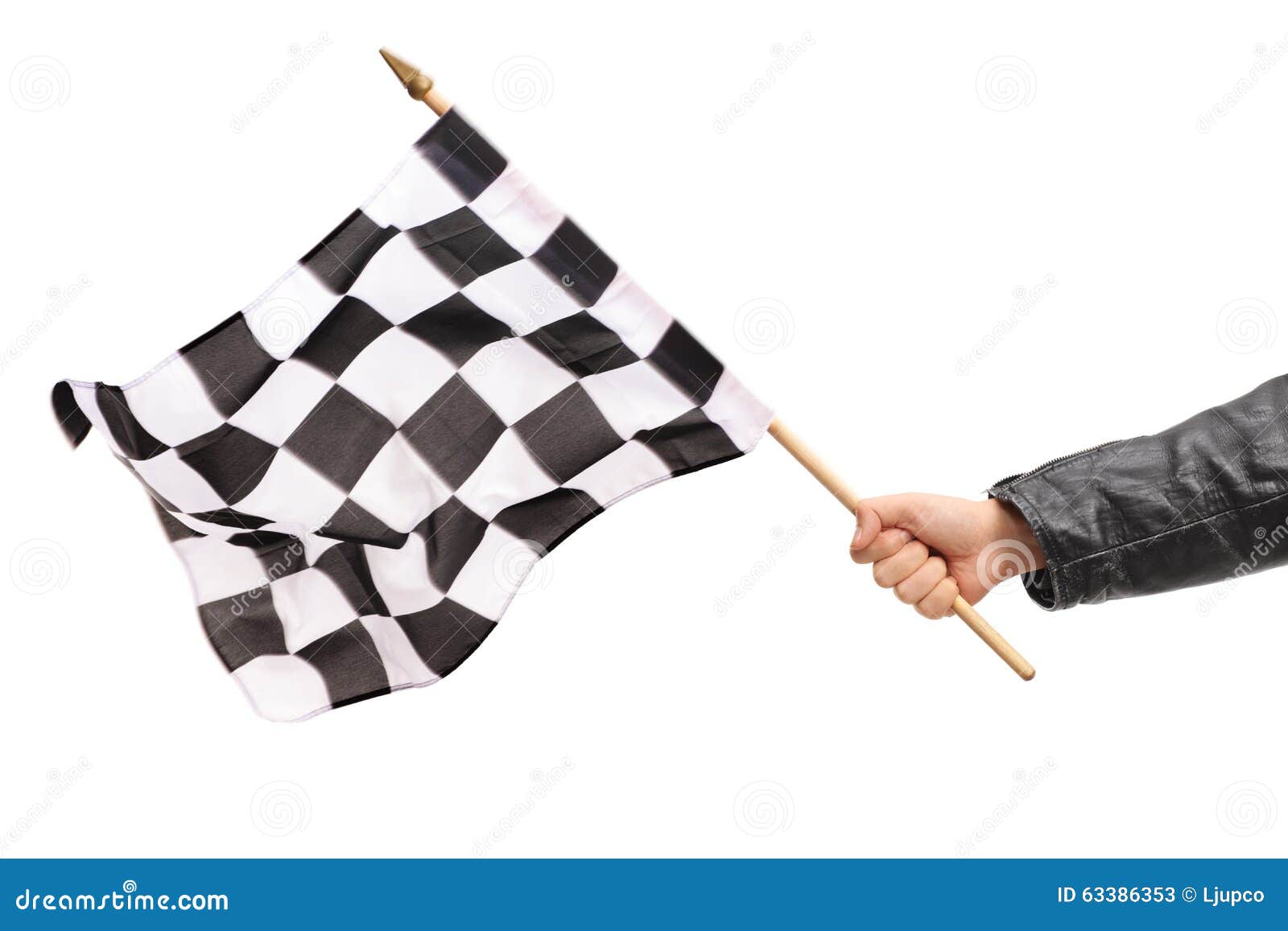 Red & White Check Small Hand Waving Flag 