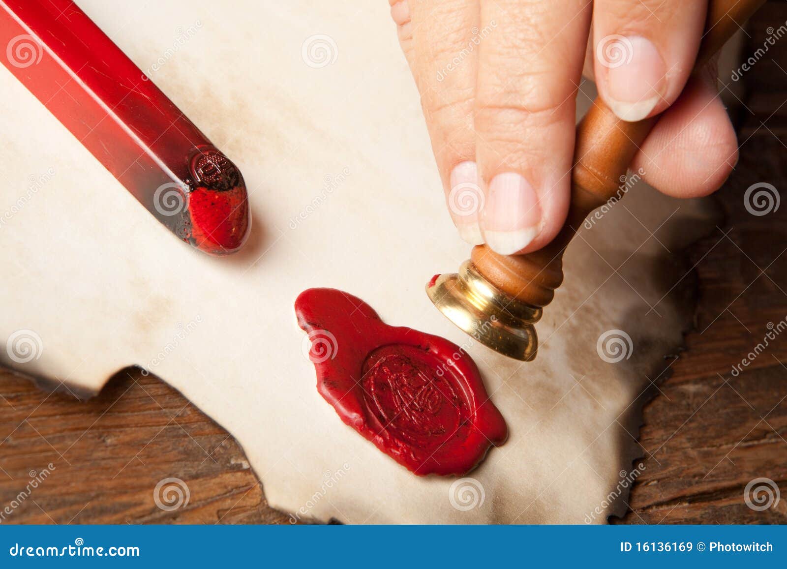 Hand with wax seal stock image. Image of parchment, ancient 16136169