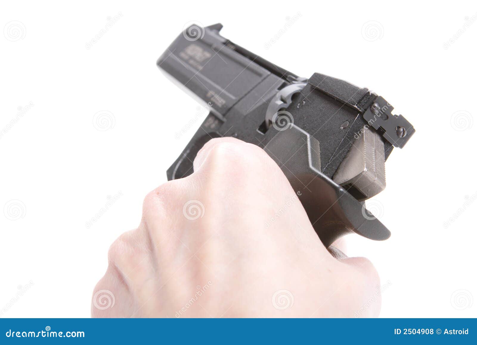 Hand with Weapon stock photo. Image of sight, metallic 2504908