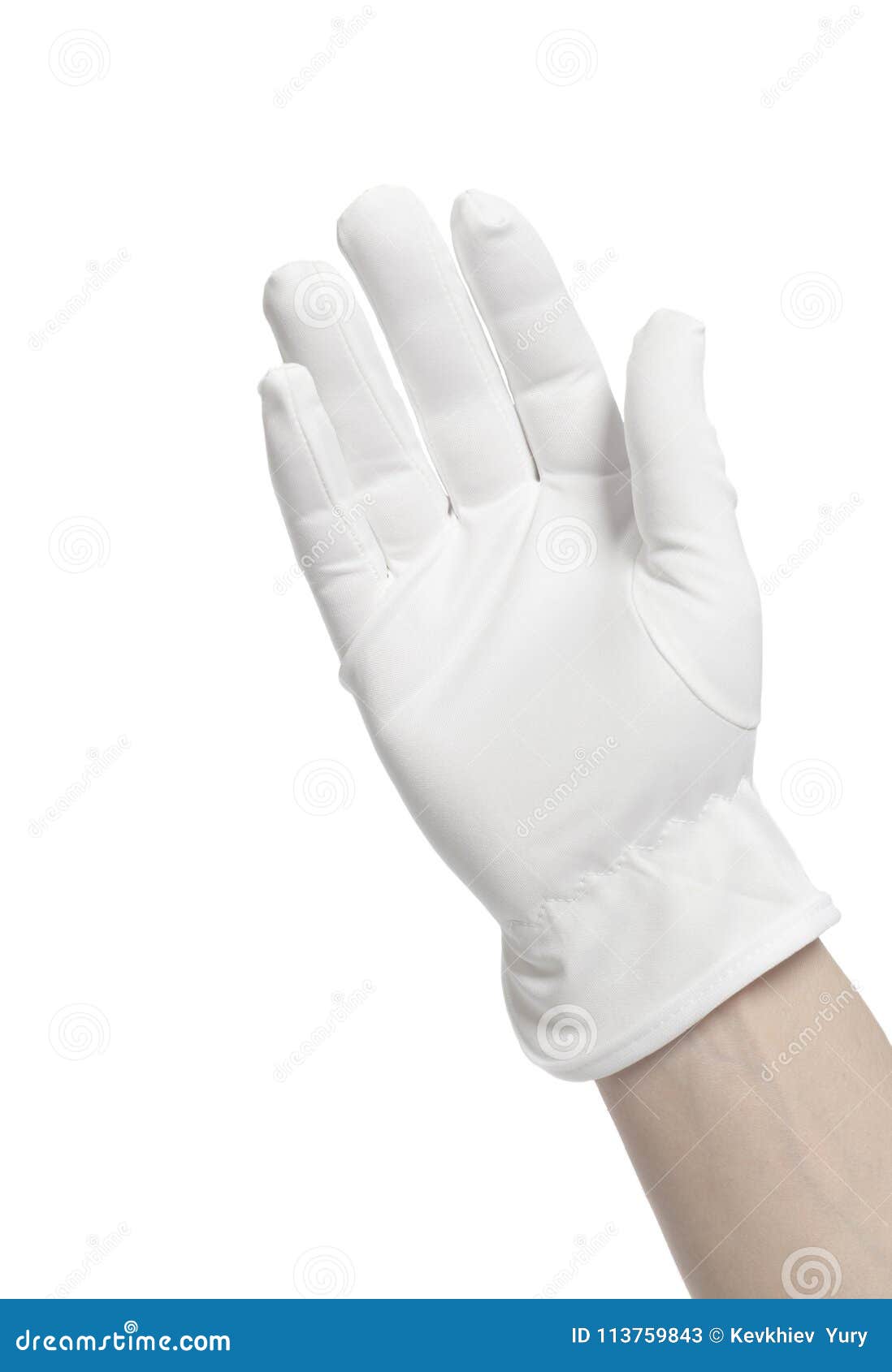 Hand wearing white glove stock image. Image of protection 113759843