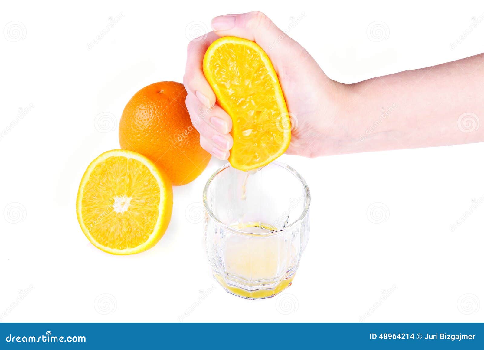Hand Which Squeezing Out Orange Juice Stock Photos Free & Royalty