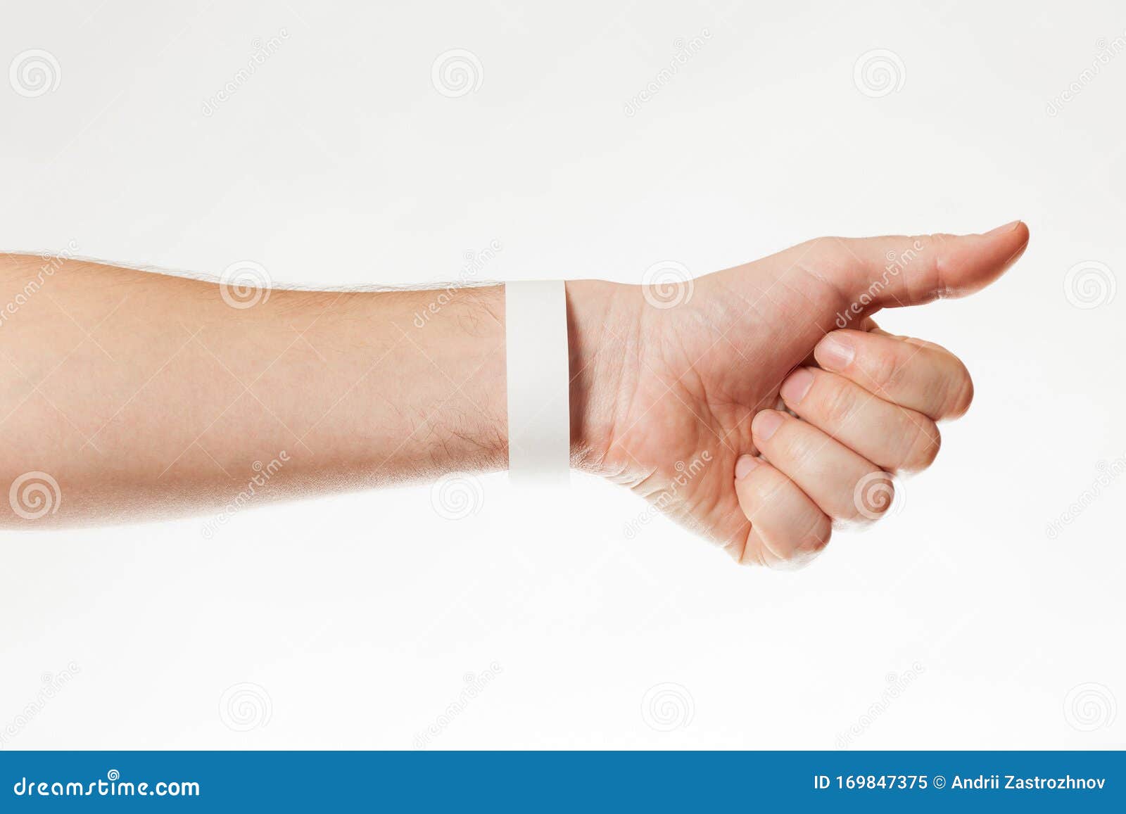 Download Hand With White Wristband Mockup. Empty Ticket Wrist Band ...