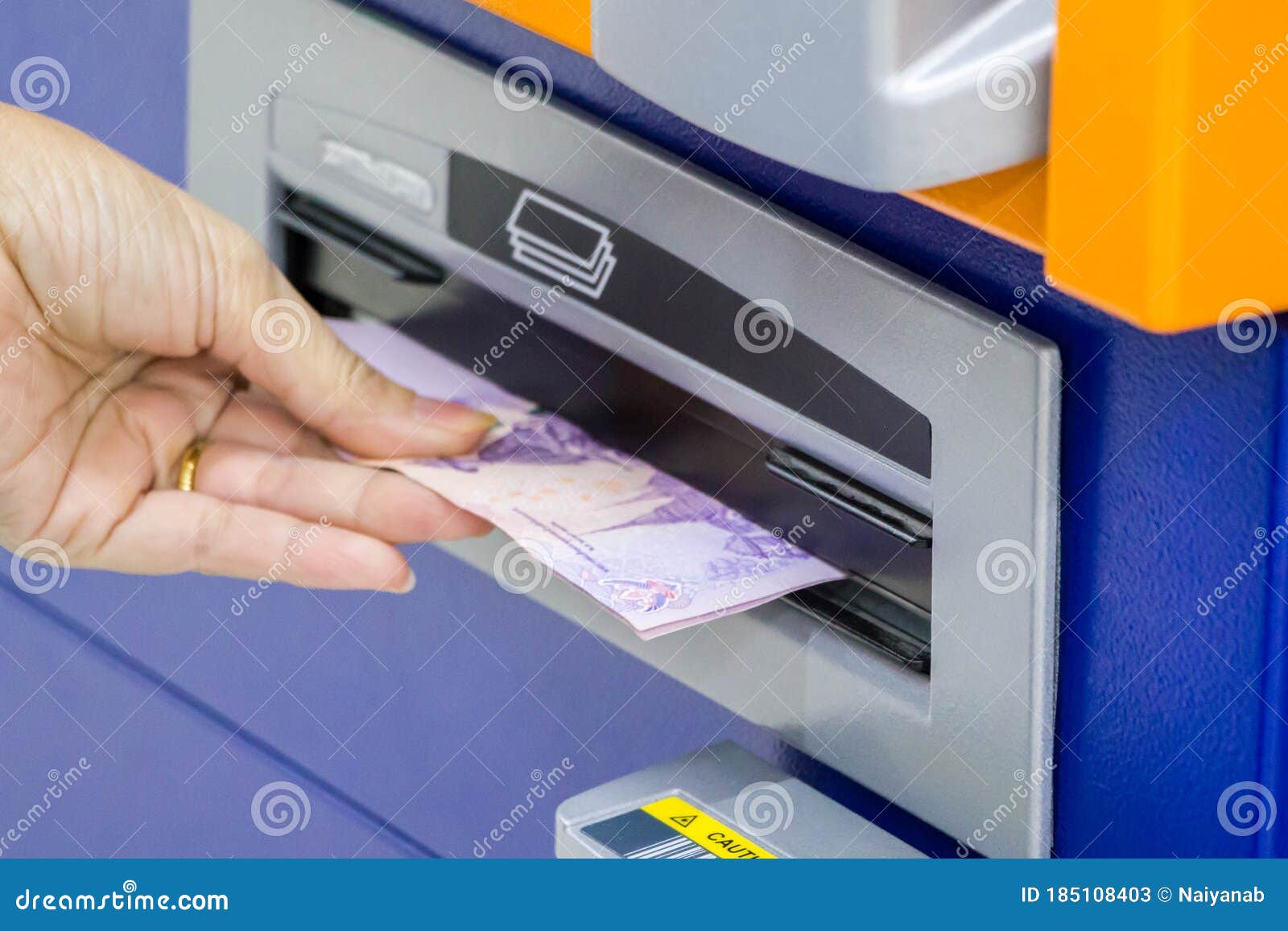 Hand withdraw money stock image. Image of bank, withdraw 185108403