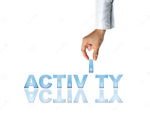 Hand and the word Activity stock image Image of business 7517659