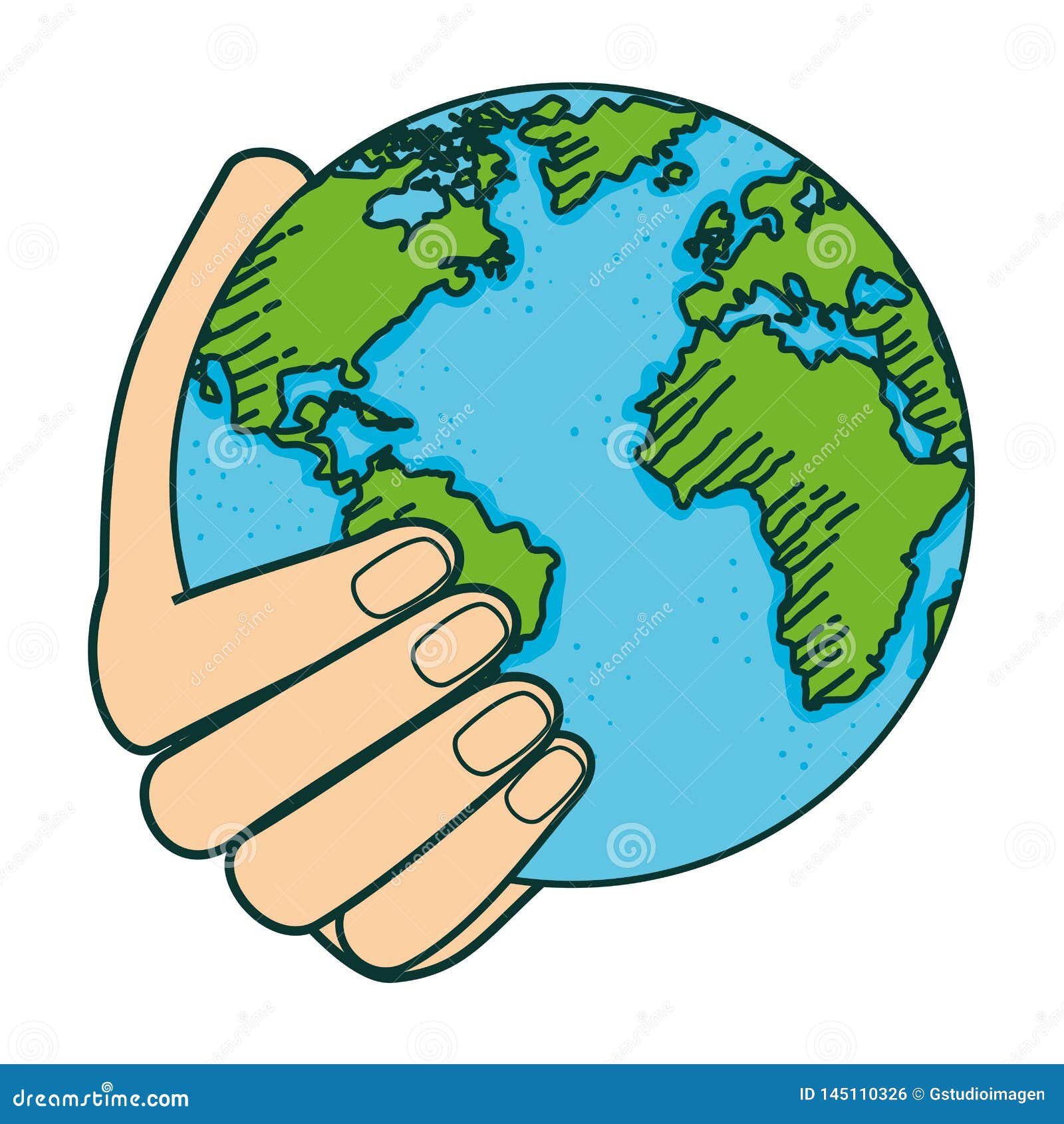 Hand with World Planet Earth Stock Vector - Illustration of hand ...