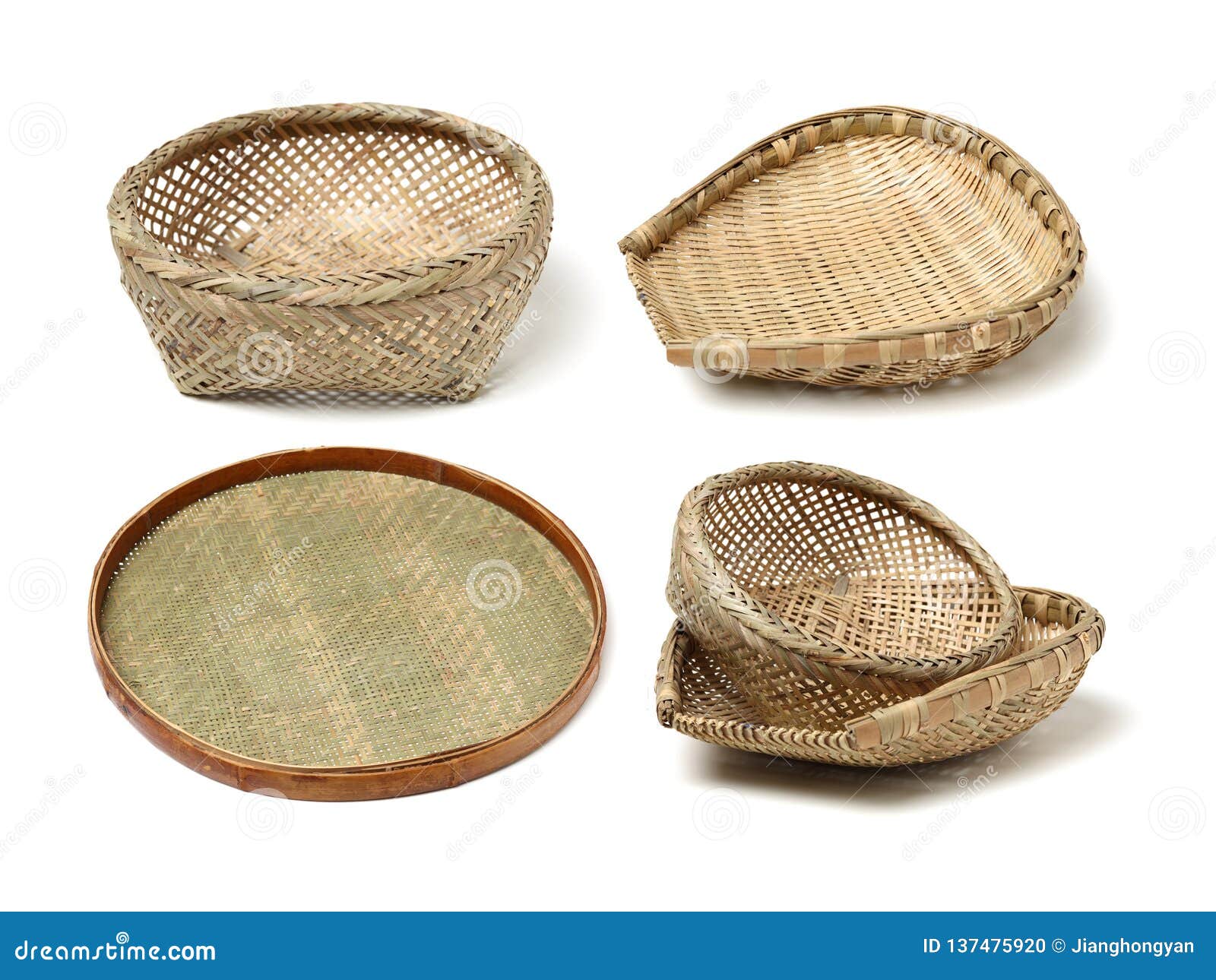 Black Temptation Bamboo Dustpan Storage Basket Rice Sieve Hand Made Basket 23CM 