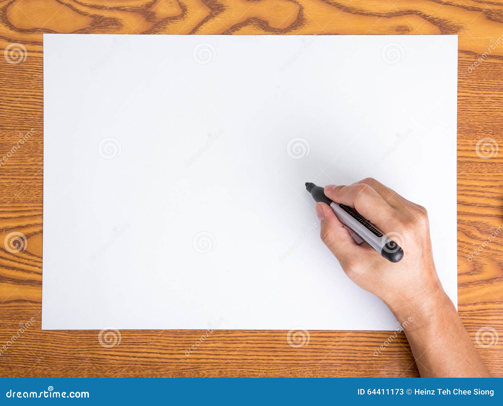 Hand write on white paper stock image. Image of draw - 64411173