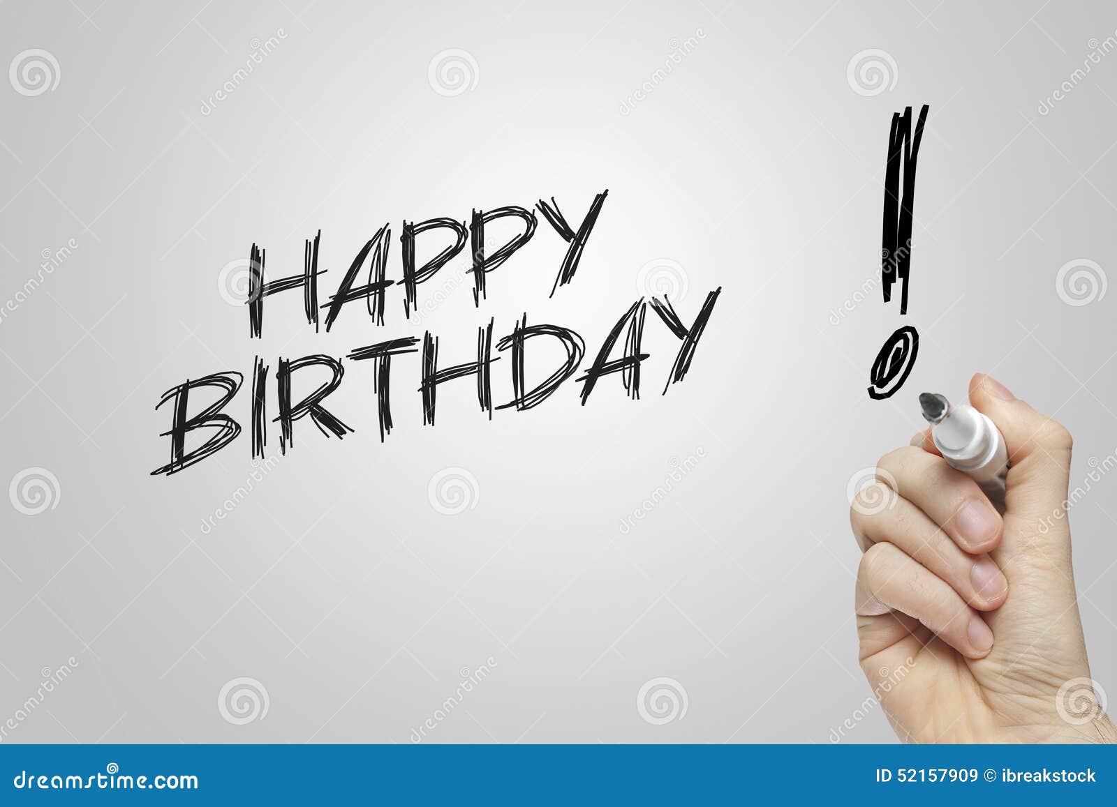 Hand Writing Happy Birthday Stock Image - Image of writing, hand: 52157909