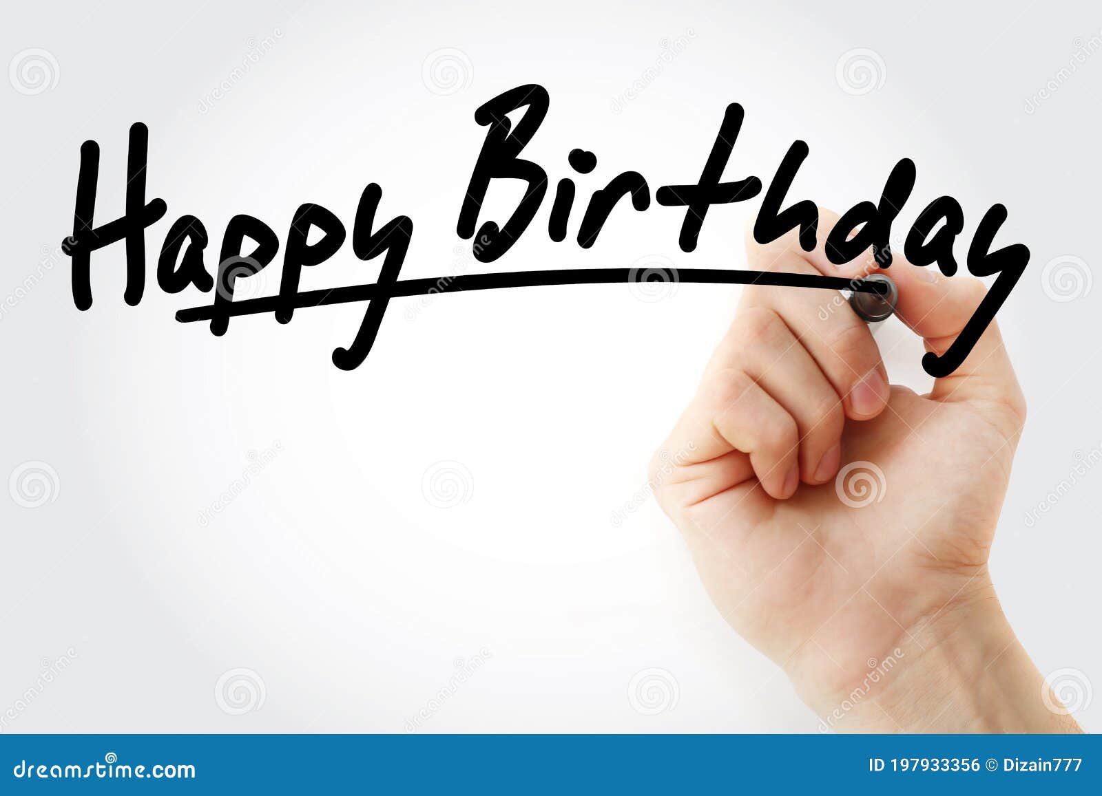 Hand Writing Happy Birthday with Marker Stock Photo - Image of ...