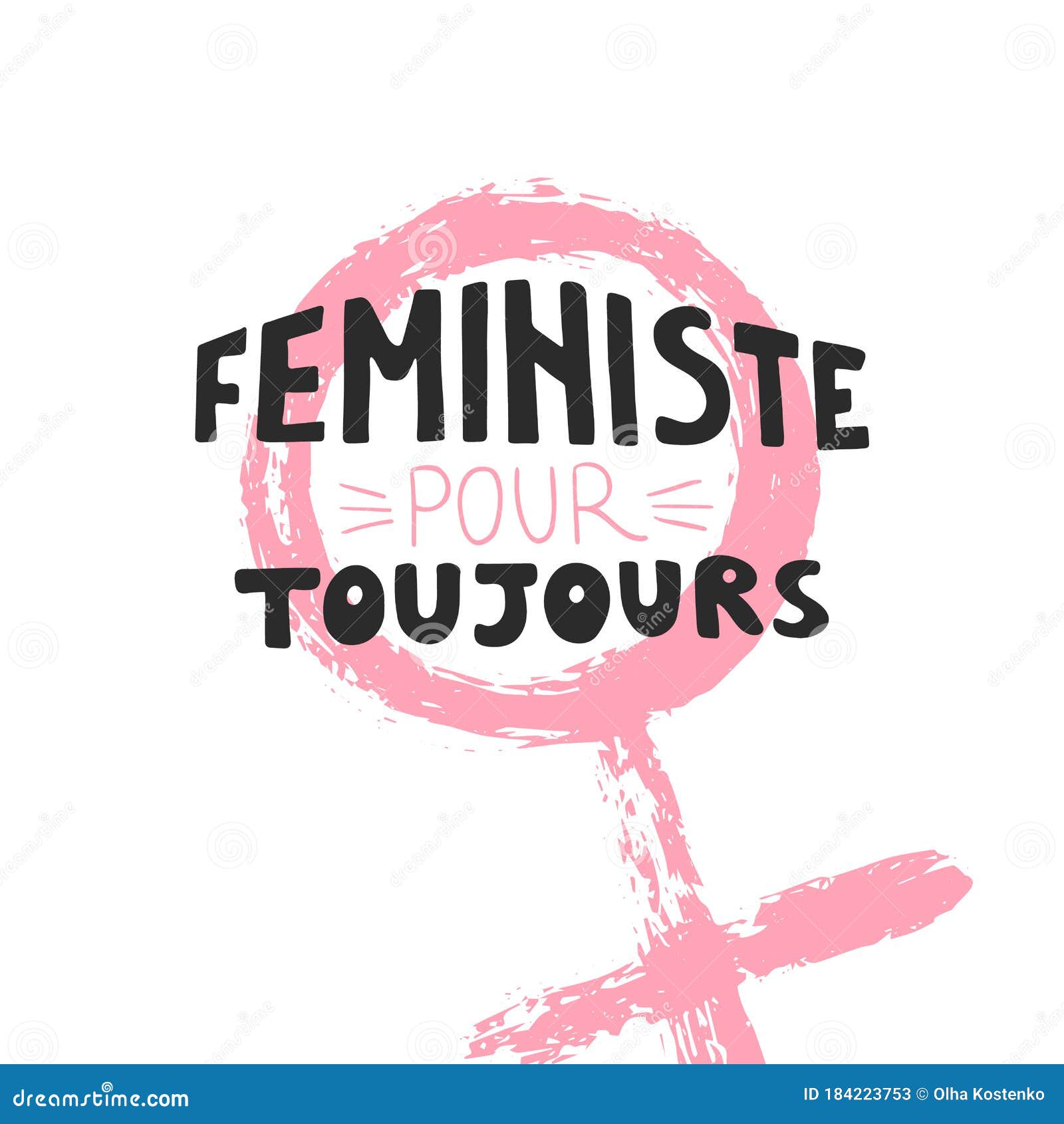 hand writing lettering feministe pour toujours
