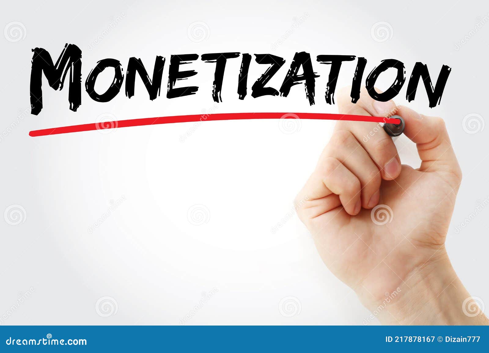 hand writing monetization with marker, business concept