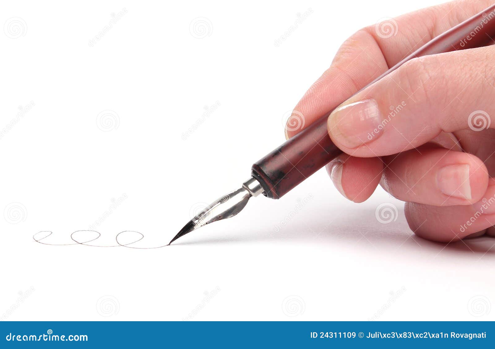 hand writing with a nib