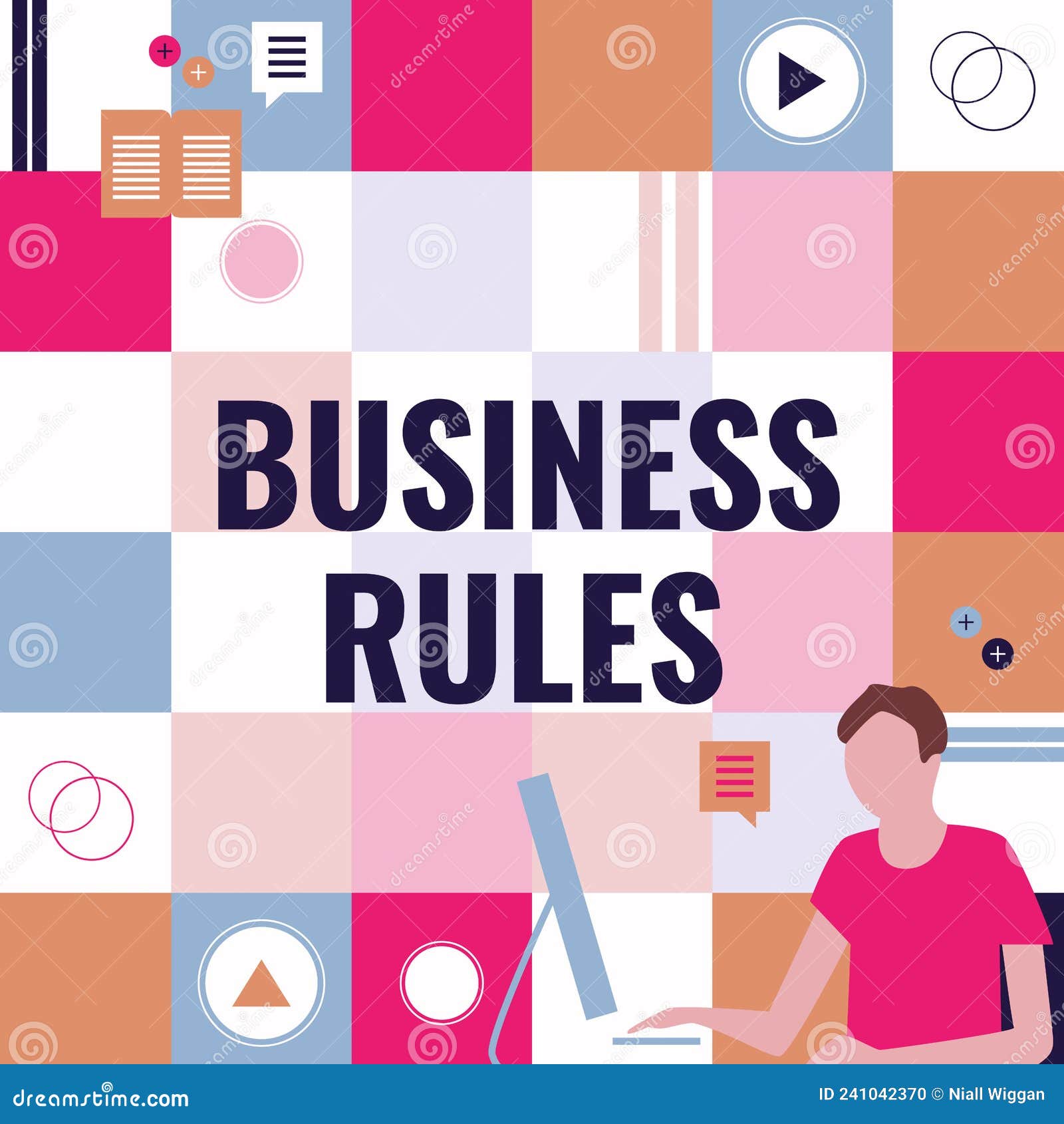 hand writing sign business rules. business overview a specific directive that constrains or defines a business