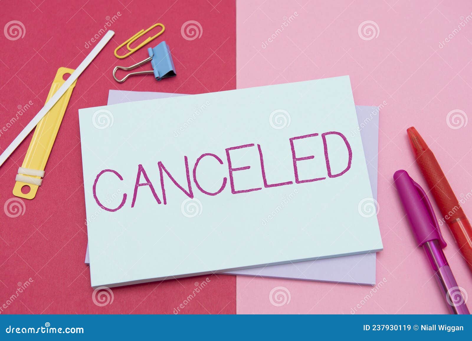 hand writing sign canceled. internet concept to decide not to conduct or perform something planned or expected flashy