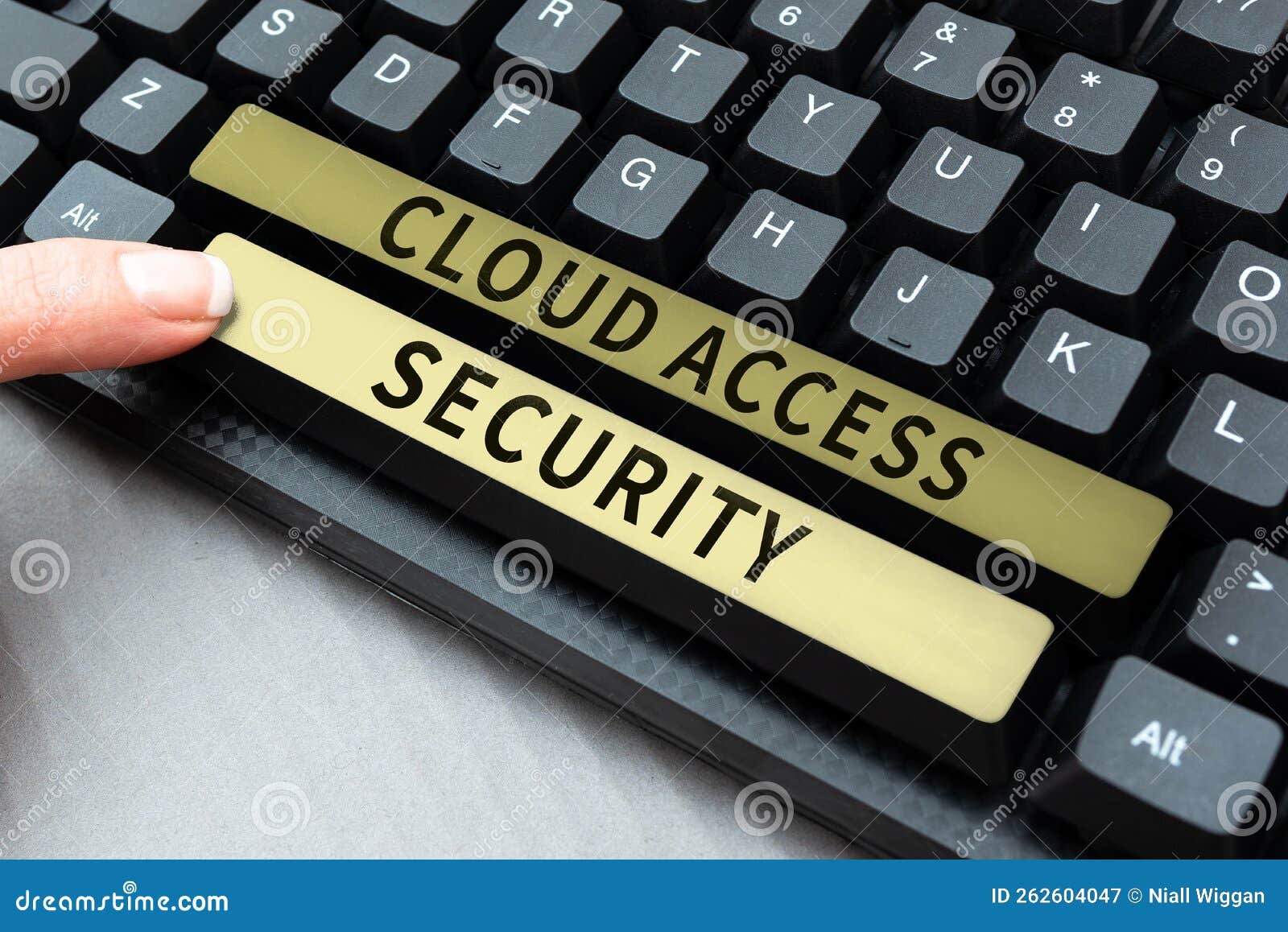 hand writing sign cloud access security. business concept protect cloudbased systems, data and infrastructure